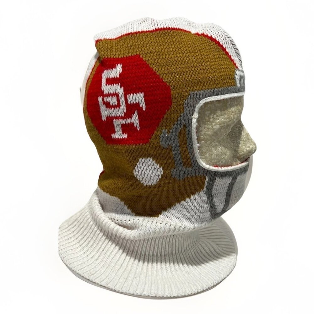 VTG San Francisco 49ers Game Face Helmet Ski Mask Winter Beanie NFL Football 90s